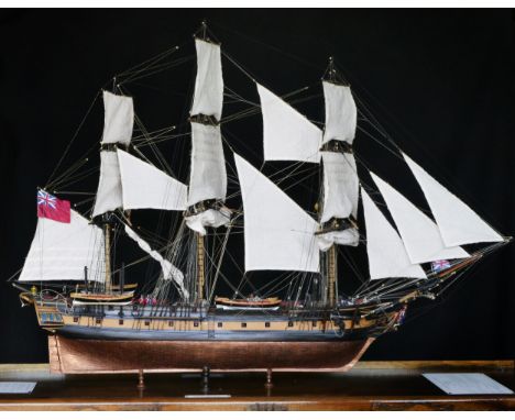 H.M.S. Surprise, ex L'Unite, a museum quality 1/48th scale hand built ships model, built by L. Callan, Hull, c.2013, over 20 