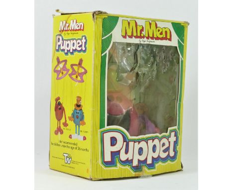 A Mr Men puppet, by Toy Works, c.1980s, of Mr Tickle, original box 
