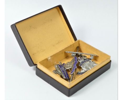A silver and enamel Lincolnshire regiment sweetheart brooch, Birmingham 1939, a Sterling Silver and enamel Royal Artillery sw