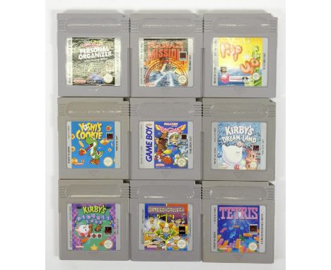 Nine Nintendo Game Boy games, to include Personal Organizer (case, manual), Pop Up (case, manual), Kirby's Dream Land (case, 