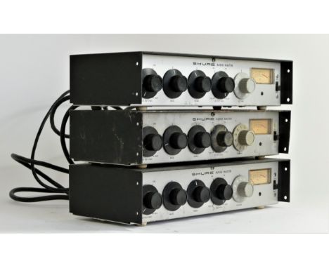 Three Shure Audio Mixers (model No M63-2E), with power leads (one plug missing) (3) 