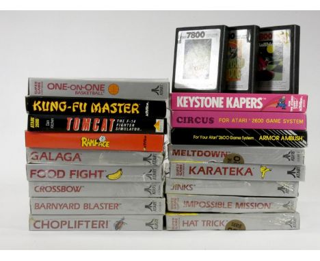 A collection of ten factory sealed Atari 7800 games, unopened in original box, to include Meltdown, Karateka, Jinks, Impossib