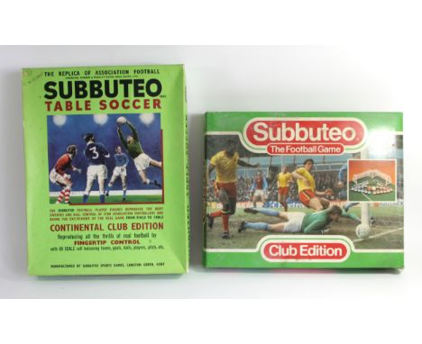 Subbuteo table soccer, boxed (missing one red player and base for one goalkeeper, together with two additional team sets, (re