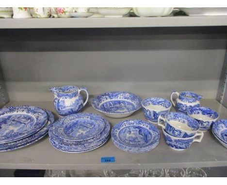 A selection of Copeland Spode blue and white Italian patter table ware 