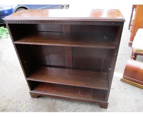An early 20th century mahogany bookcase, standing on bracket feet, 39 1/2"h x 36"w 