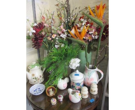A mixed lot to include A Royal Worcester figure, a brass carriage clock, a soapstone sculpture and other items 