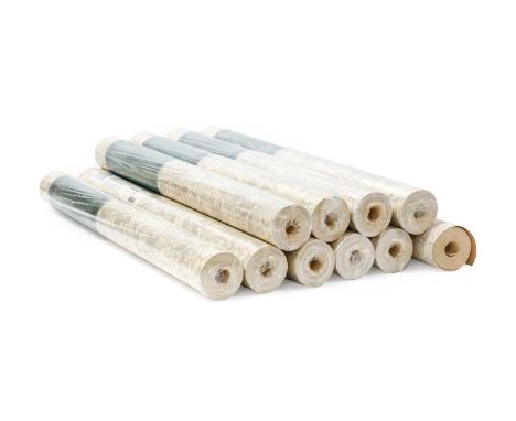Ten Rolls of Vintage Sanderson Morris &amp; Co. Sunflower Wallpaper, unopened in original cellophane, Batch No.BF1, Pattern N