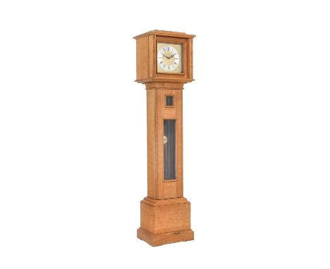 Workshop of Robert Mouseman Thompson (Kilburn): An English Oak Longcase Clock, the movement with 11" square brass dial and si
