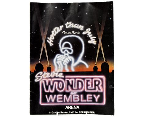 ROCK AND POP, STEVIE WONDER; a programme for his concerts at Wembley Arena, the 1st, 2nd, 3rd, 5th, 6th and 7th of September 