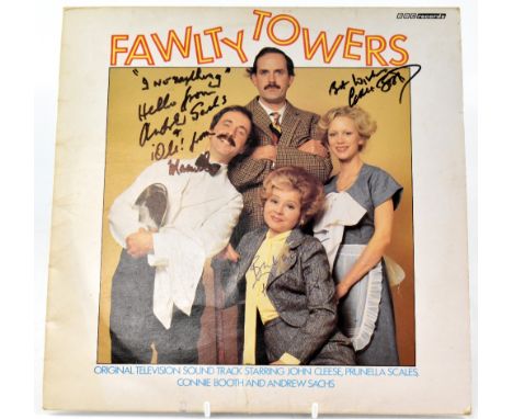 TV AND FILM, 'FAWLTY TOWERS'; a record bearing three signatures to the sleeve, Prunella Scales, Andrew Sachs and Connie Booth