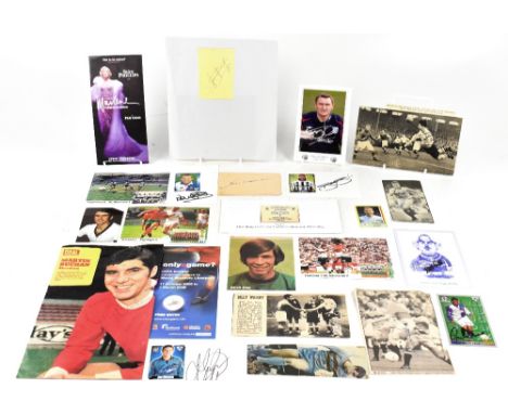 FOOTBALL, VARIOUS; a quantity of football related ephemera bearing many signatures including Bert Trautmann, Brian King, Nevi