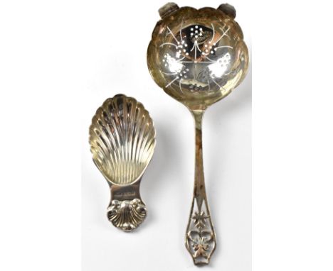 An Elizabeth II hallmarked silver sifting spoon, Viners Ltd (Emile Viner), Sheffield 1967 and an Elizabeth II hallmarked silv