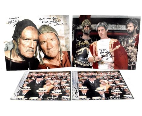 TV AND FILM, 'MONTY PYTHON AND THE LIFE OF BRIAN'; two colour photographs, each bearing twin signatures, also 'Goodbye Mr Chi