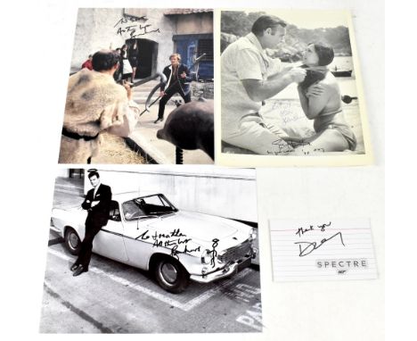 TV AND FILM, JAMES BOND; a photograph bearing the signature of Sean Connery, a black and white photograph inscribed 'To Jonat