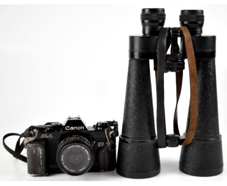 A leather cased pair of Barr &amp; Stroud, Glasgow &amp; London 15 x CF46 binoculars, patent no.572537, numbered 115742, long
