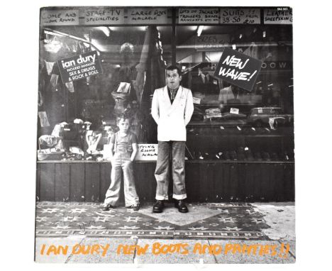 ROCK AND POP, IAN DURY AND THE BLOCKHEADS; Ian Dury 'New Boots and Panties!!', a record bearing various signatures to the bac