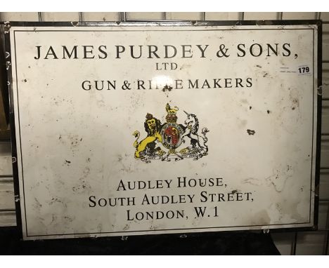 ENAMEL JAMES PURDEY &amp; SONS SIGN