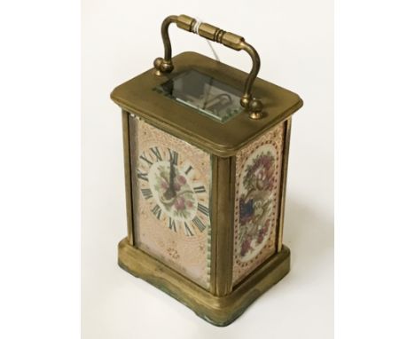 PORCELAIN PANELED CARRIAGE CLOCK