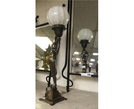 ART DECO SPELTER TABLE LAMP - 64 CMS (H)