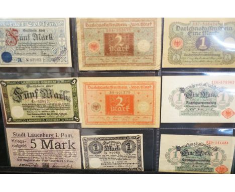 Large collection of vintage german bank notes - 39 in total