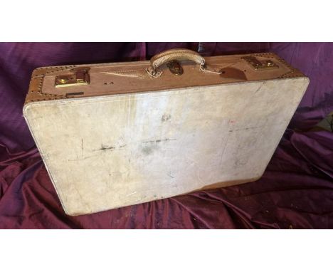 Vintage suitcase, 16cm (h) x 70cm (w) x 45cm (d)  / All lots are located at The Barn, Hampstead Farm, Nr Henley on Thames, Ox
