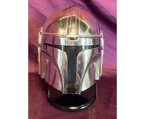 A movie prop promotional helmet replica for the Star Wars Mandalorian / All lots are located at The Barn, Hampstead Farm, Nr 