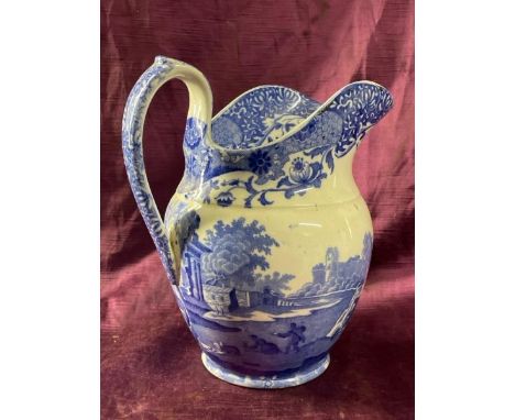 Copeland Spode Italian England blue and white jug, 23cm (h)  / All lots are located at The Barn, Hampstead Farm, Nr Henley on