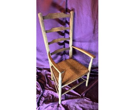 20th century ladder back chair, 109cm (h) x 52cm (w) x 43cm (d)  / All lots are located at The Barn, Hampstead Farm, Nr Henle