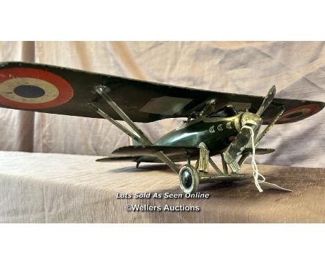 1:7 scale rough built metal model airplane - WWI French Nieuport-Delage  / All lots are located at The Barn, Hampstead Farm, 