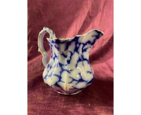 Vintage lazuli patterned jug, slight damage around the spout, 16cm (h)  / All lots are located at The Barn, Hampstead Farm, N