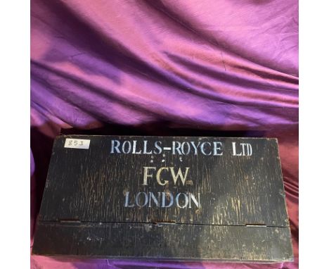 A 20th century Rolls Royce Ltd London engineers trunk with carrying handle, 21cm (h) x 81cm (w) x 41cm (d)  / All lots are lo