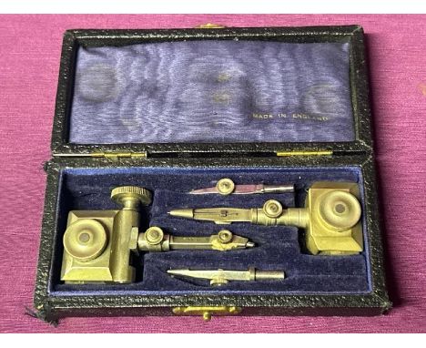 A vintage S.M. Wheatley cased drawing tool set.  / All lots are located at The Barn, Hampstead Farm, Nr Henley on Thames, Oxf