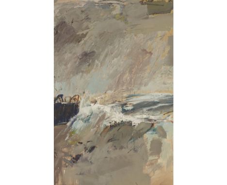 [§] GEORGE DEVLIN (SCOTTISH 1937-2014)  STORMY SEAS   Signed, oil on board  151cm x 100cm (59.5in x 39.5in)
