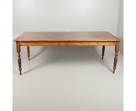 on turned supports, height 76cmn, length 210cm, depth 100cm. *Condition: Some light wear and scuffs but generally good, split