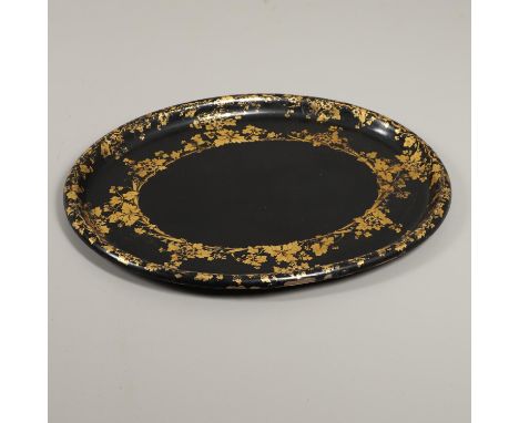 gilt decorated with branches of dog roses, diameter 80cm. *Condition: Moderate wear to gilding and light marks.