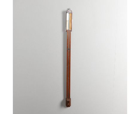 signed L Casella, fecit London, length 86cm. *Condition: Bubbles in mercury, staining and wear to barometer.