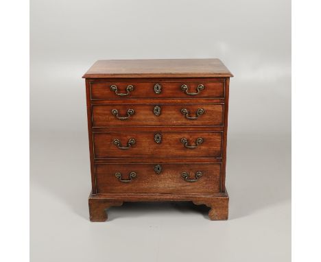 the moulded rectangular top above four graduated drawers, on bracket feet, height 79cm, width 71cm, depth 43cm. *Condition: S