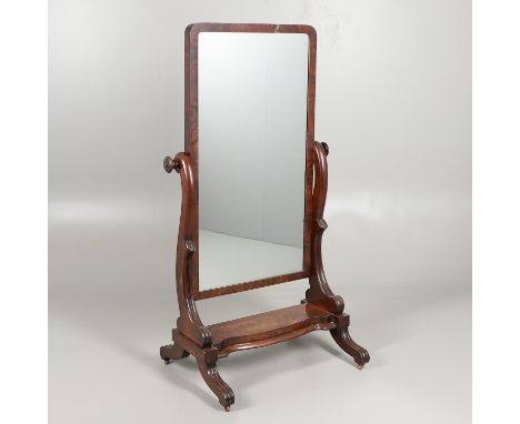 the adjustable rectangular plate on scroll side supports, under tier and reeded out swept legs and casters, height 158cm, wid