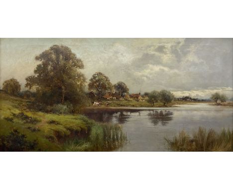 Creswick Boydell (British fl.1889-1916): 'Luddington on the Avon' Warwickshire, oil on canvas signed, titled on the stretcher