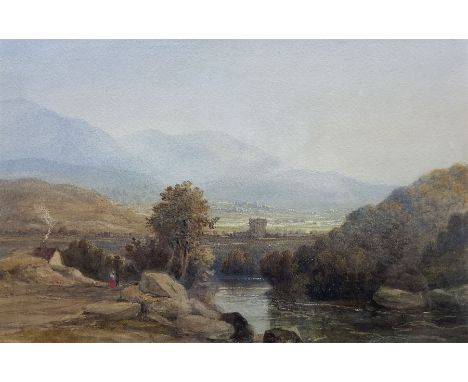 Edward Martindale Richardson (British 1810-1874): 'Evening Near Dunkeld on the River Tay', watercolour unsigned, original tit