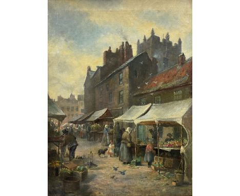 William Kay Blacklock (British 1872-1944): 'A Corner of the Market Place Richmond Yorkshire', oil on canvas signed, titled si