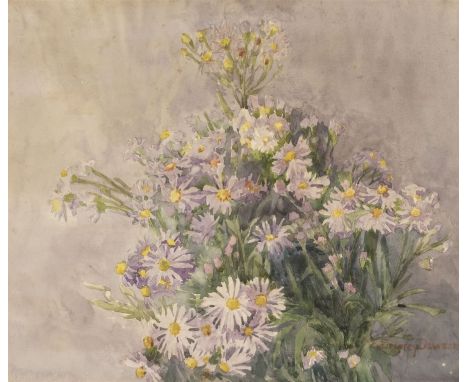 Edith Brearey Dawson (née Robinson) (British 1862-1928): Michaelmas Daisies, watercolour signed 24cm x 28cm Notes: Edith was 