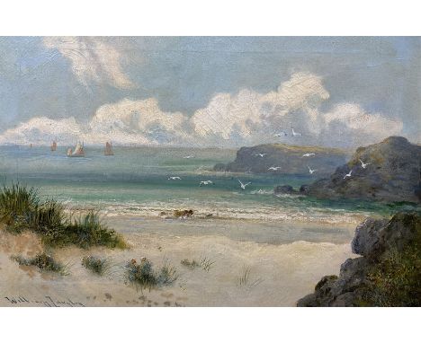 William Langley (British 1852-1922): Coastal Landscape with Seagulls, oil on canvas signed 39cm x 59cmCondition Report:Good o