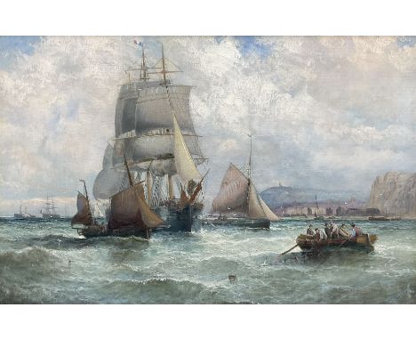 William Anslow Thornley (British fl.1858-1898): Shipping off Whitby, oil on canvas unsigned 39cm x 59cmCondition Report:Very 