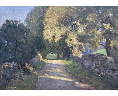 Albert George Stevens (Staithes Group 1863-1925): A Country Lane, oil on board signed 20cm x 28cmCondition Report:Good origin