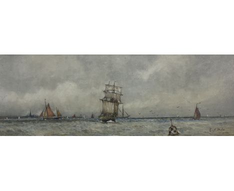 Frederick (Fred) Dade (British 1874-1908): 'Off the Tyne', watercolour signed and titled 22cm x 62cmCondition Report:Reasonab