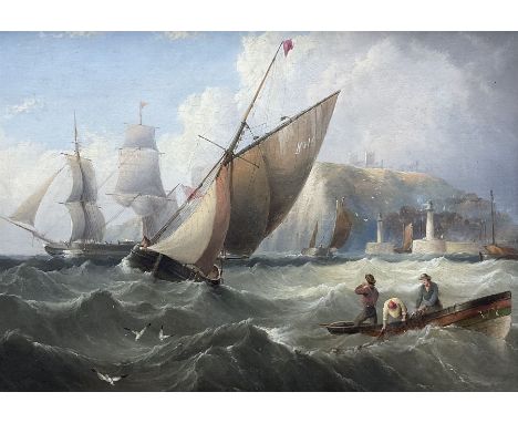 Henry Redmore (British 1820-1887): Shipping off Whitby, oil on canvas unsigned 24cm x 34cm Provenance: with John Simpson, Ryl