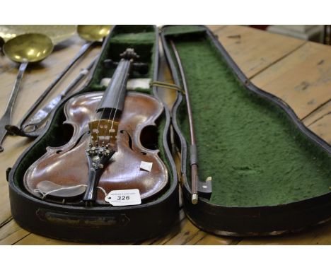 A violin, the two-piece back 36cm excluding button, paper label inscribed Jacobus Stainer in Abram Prope Oenipontum 17**, ebo