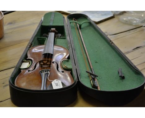 A violin, the two-piece back 36cm long excluding button, paper label inscribed Copie de Jacobus Stainer in Absom prope Oenipo