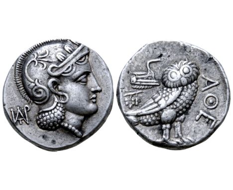 Parthia(?), 'Athenian Series' AR Didrachm. Hekatompylos(?), circa 246/5-239/8 BC. Attic standard. Head of Athena right, weari